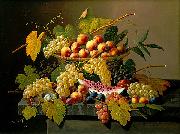 Severin Roesen Still Life with a Basket of Fruit oil painting